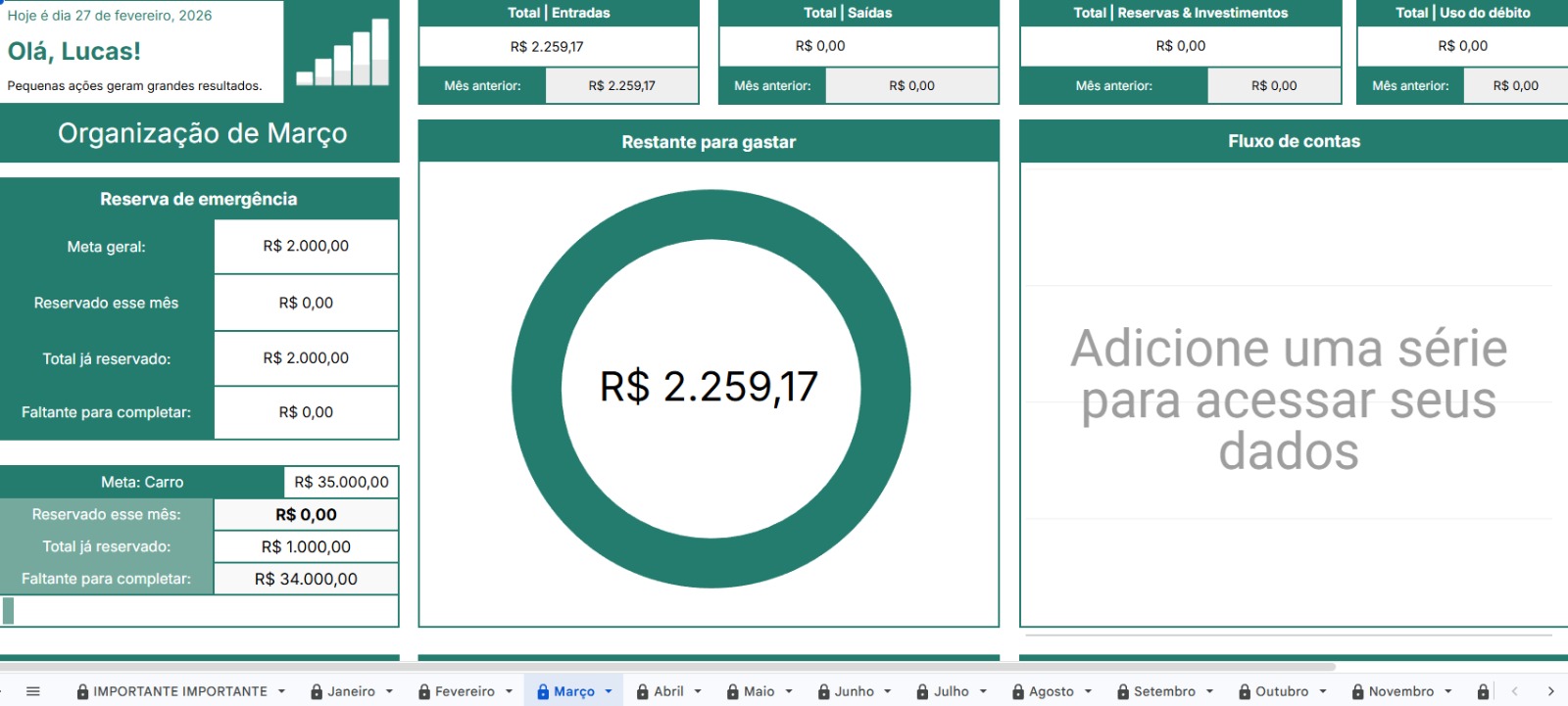 Organize suas finanças