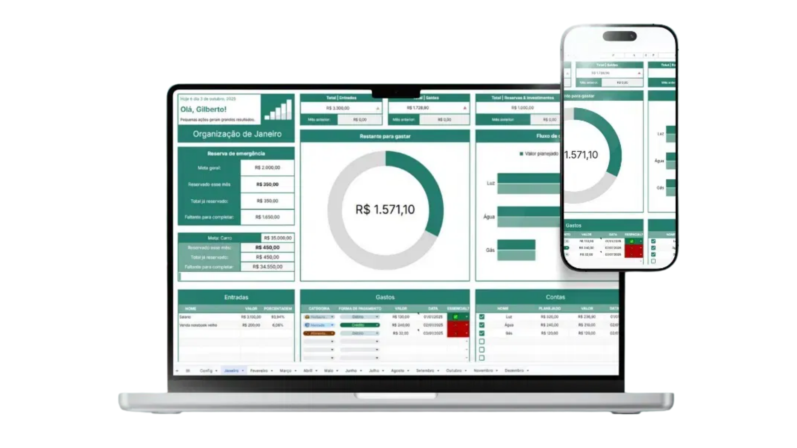 Planilha de Organização Financeira